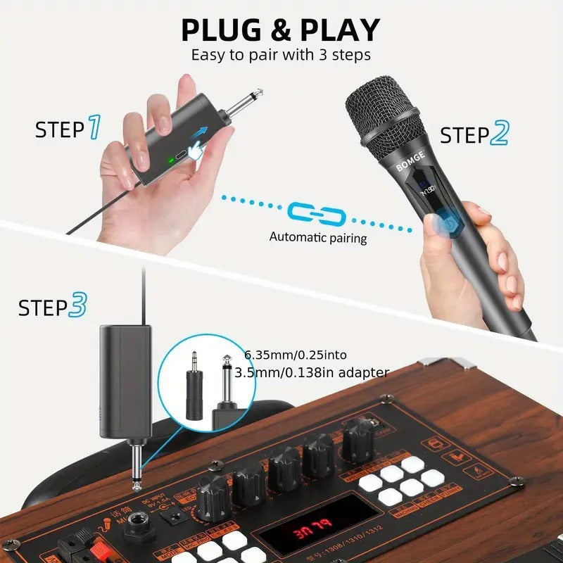 2 Micrófono Inalámbrico Profesional De Karaoke Con Receptor Color Girs+red