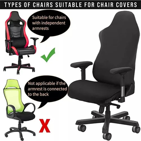 Sillas Gamer Fundas Para Sillas De Cachemira Elástica Cómodo Negro Poliéster