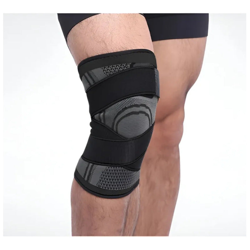Rodilleras Deportivas Compresion Con Correas Ajustables X2 Negro. Xl