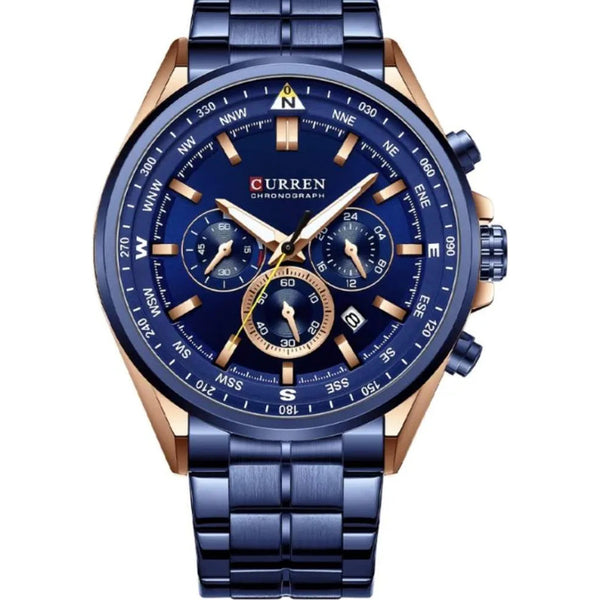 Reloj Curren Hombre Casual Cuarzo Azul Cronografo