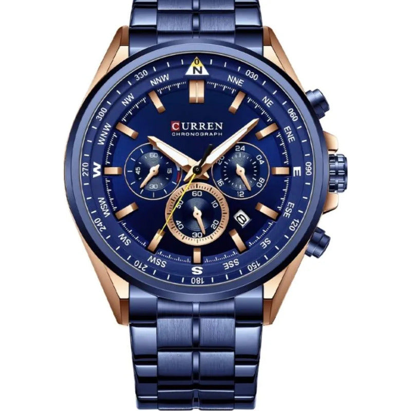 Reloj Curren Hombre Casual Cuarzo Azul Cronografo
