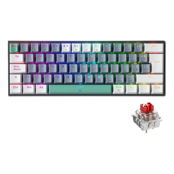 Teclado Gamer Machenike Qwerty Hotswapping Switch Español Color Red Switch Con Luz Rgb