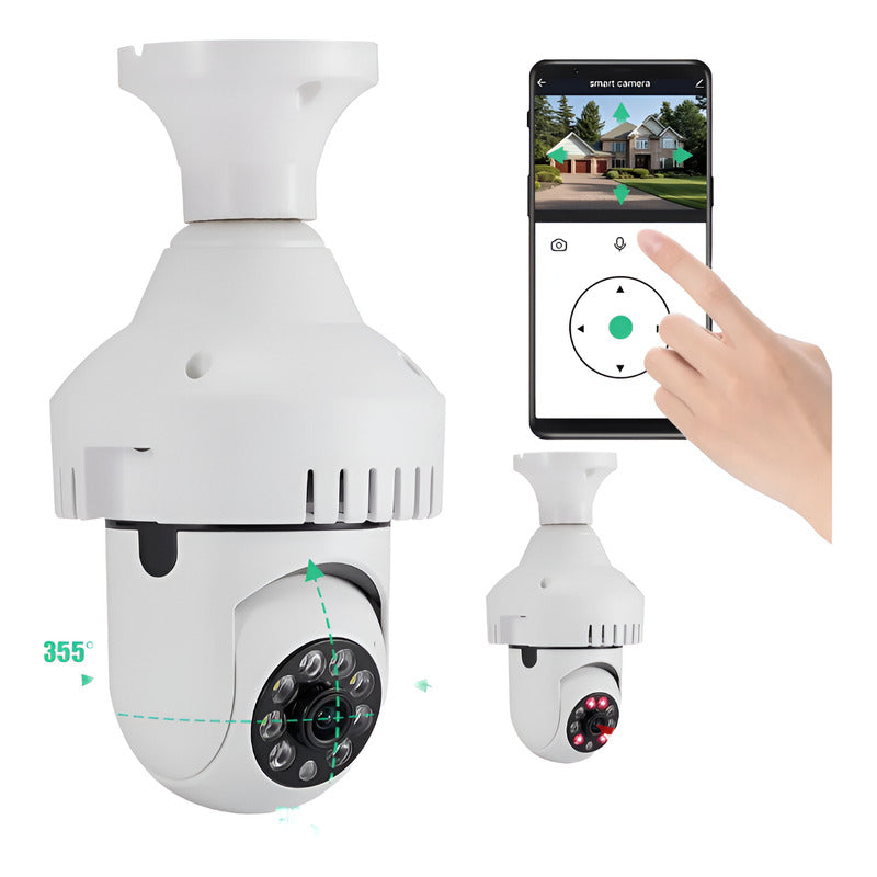 Camara Wifi Seguridad Foco 360, 1080p Blanco