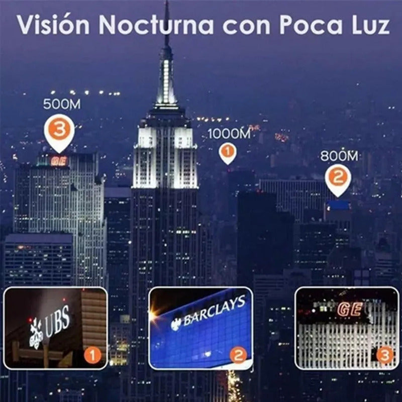 Binoculares De Visión Nocturna De 60x60 Con Telescopio Azul Oscuro