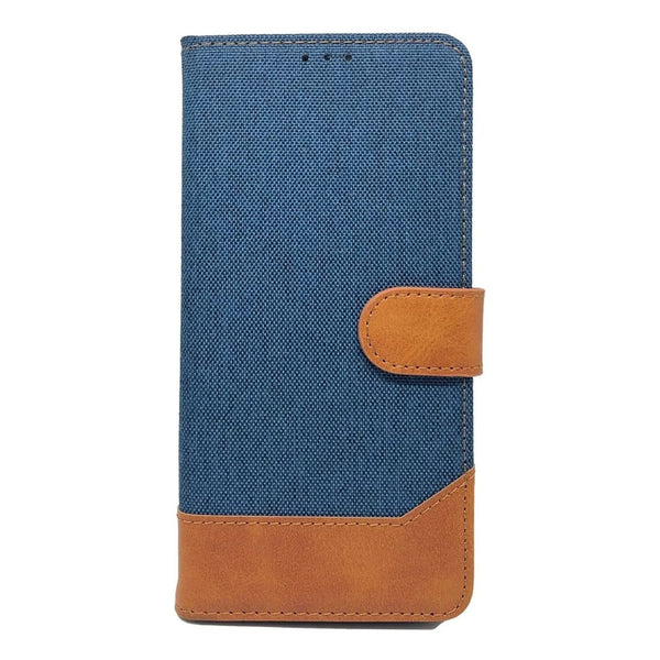 Carcasa Para Samsung S23 Ultra Cuero Y Tela - Colo Azul Azul Marino