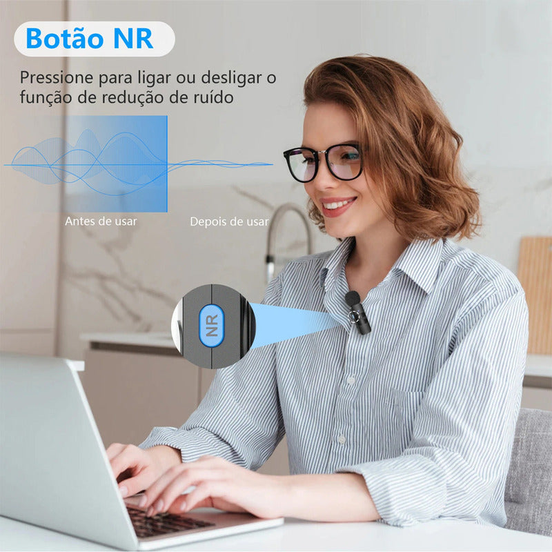 Micrófono Boya By-v20 Usb C Inalámbrico De 2,4 G Con Solapa Negra Y Color Tostado