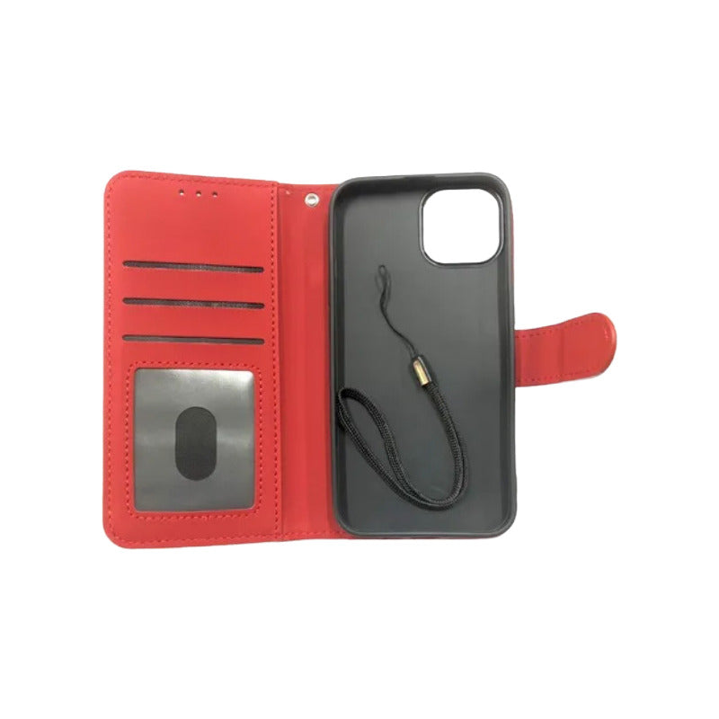 Para iPhone 14 / Pro Carcasa Cuero Mandala Rojo 14