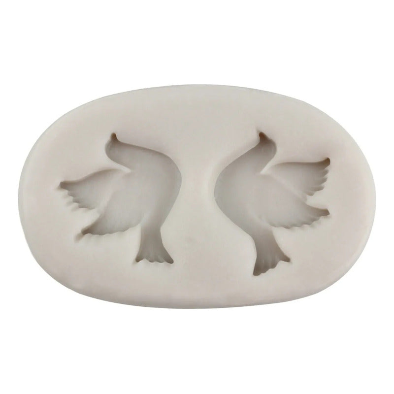 4pcs Molde De Silicona Aves Búho Rama Fondant Pasta Resina Gris