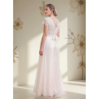 Vestido De Maternidad De Encaje Blanco Para Mujer Embarazada Blanco Encaje S