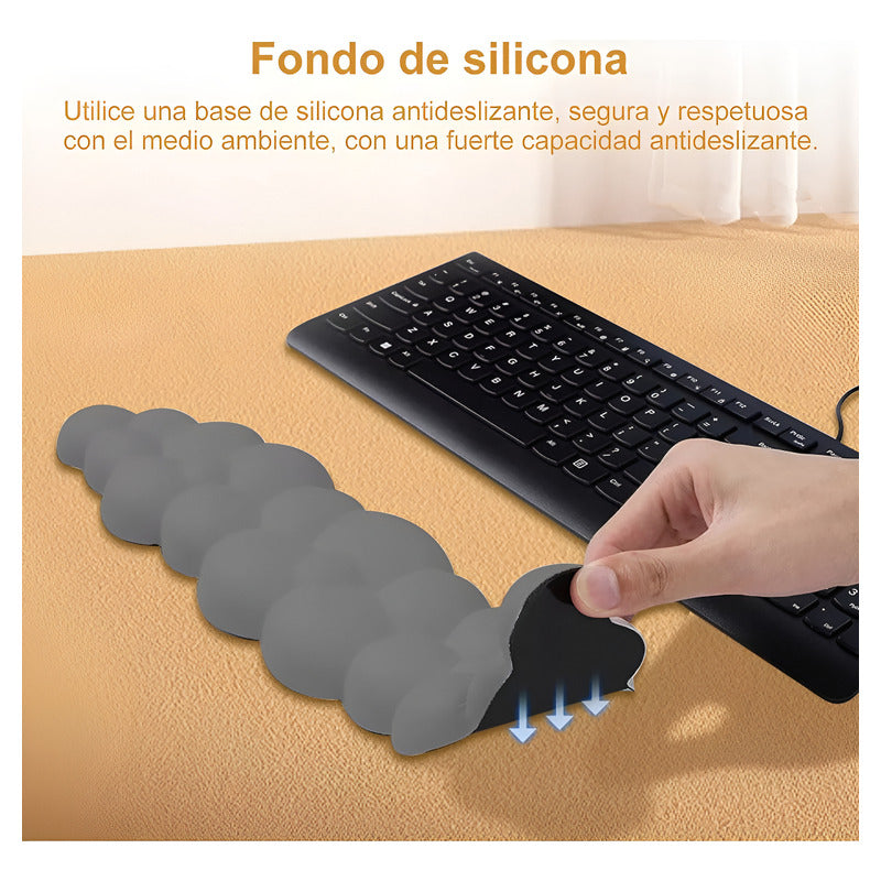 3 Pcs Mouse Pad Gel Ergonomico Wrist Support Gris