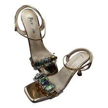 Cargar imagen en el visor de la galería, Sandalias Tacon 8cm Oro Rosa Con Cristales Oro Rosa Tacon 38 Cl
