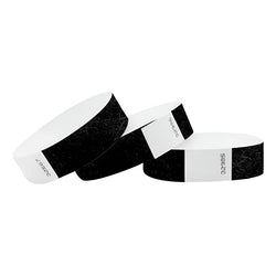 100 Pulseras Tyvek Negras (sin Impresión) Eventos Negro