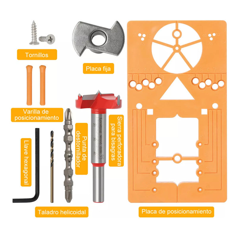 Kit De Perforación Para Taladro Guía Bisagra Escondida 35mm