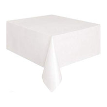 Cargar imagen en el visor de la galería, Mantel De Hule Rectangular 140x240cm Blanco Blanco Lisa
