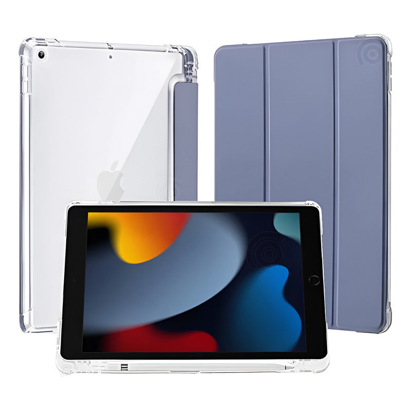 Funda Para iPad 10.2 9na Espacio Pencil Silicona Traslúcida Negro/transparente