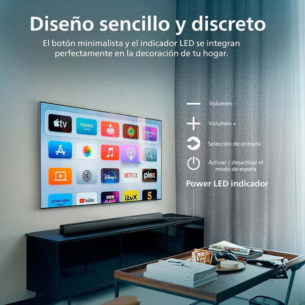 Barra De Sonido Philips Negra50-18khz S/control Caja Abierta Negro 220