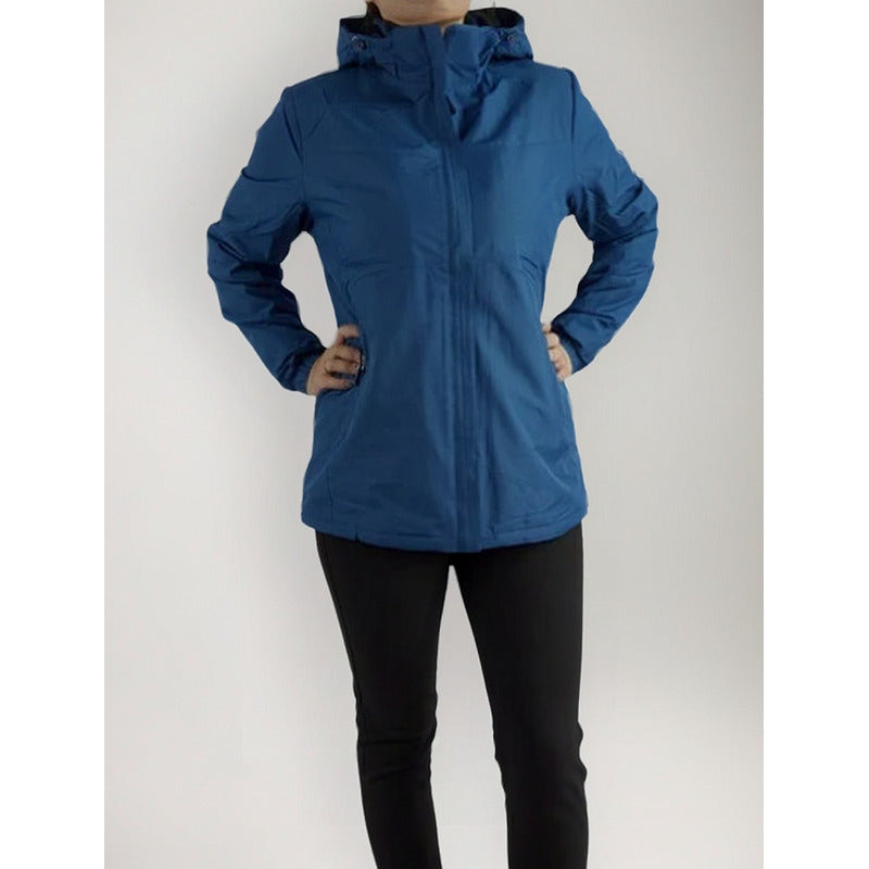 Chaqueta Mujer Parka Forro Piel Azul (ml) Azul Acero L Azul