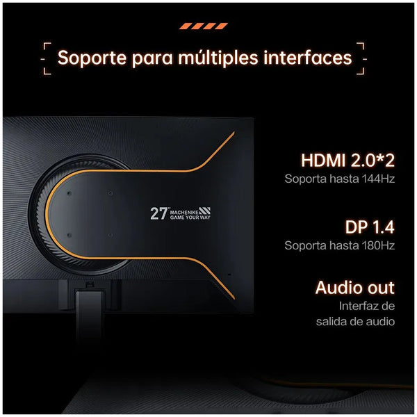 Monitor Gamer Machenike 27'' Qhd 180hz 450nit 1ms Para Pc Negro