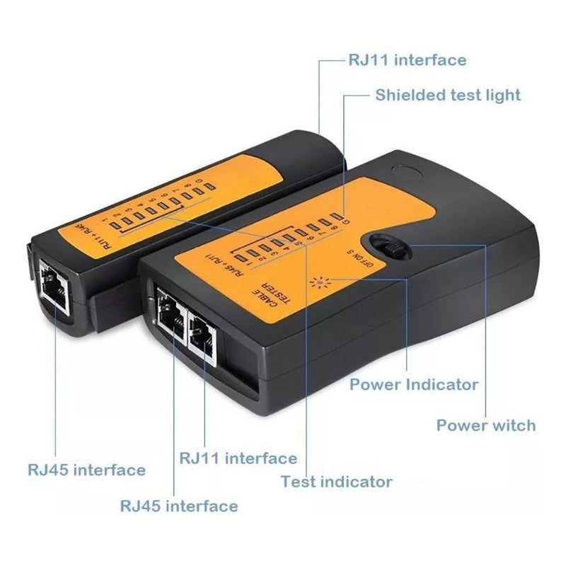 Tester Cable Red Utp Lan Telefono Rj45 Rj11 5e 6