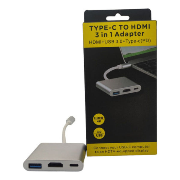 Convertidor Adaptador Hdmi A Tipo C 3en1 4k