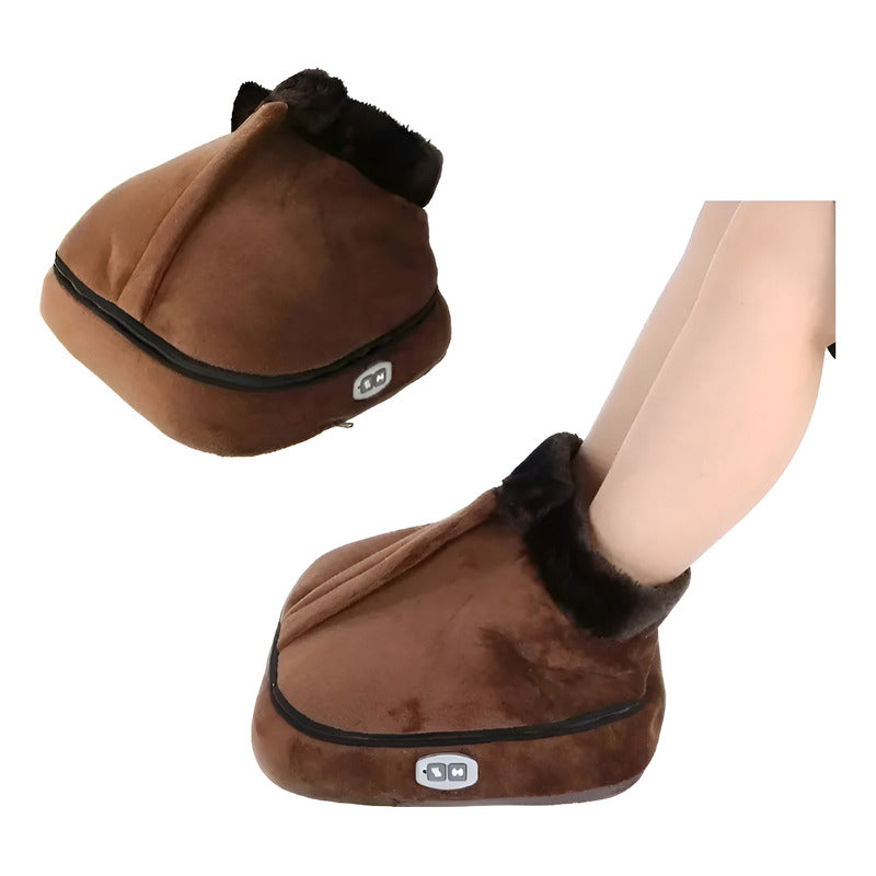 Bota Calefactor Eléctrico Calienta Pie Cuello Espalda Marrón Oscuro Marrón