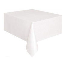 Cargar imagen en el visor de la galería, Mantel De Hule Rectangular 140x240cm Blanco Blanco Lisa
