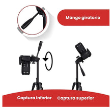 Load image into Gallery viewer, Trípode Profesional Para Cámara, Celular, Video Negro

