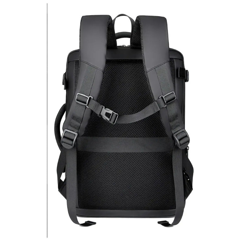 Mochila Carcasa Dura Gran Capacidad Impermeable Para Macbook Negro Negro