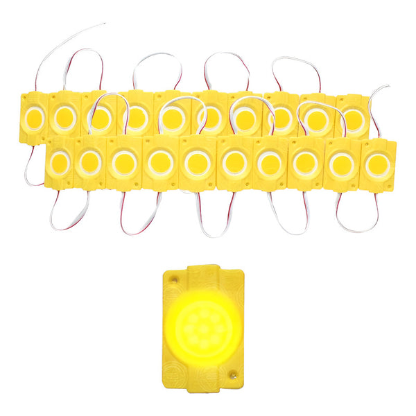 20 Modulos 9 Led Cob Redondo Multiusos Universal 2.4w Amarilla