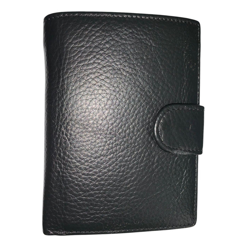 Billetera Para Hombre Color Negro Negro Liso
