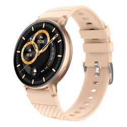 Smartwatch Deportivo S53 Amoled, Gps, Ritmo Cardíaco, Oxígen Dorado Oscuro Milanés Rosa Claro Beige