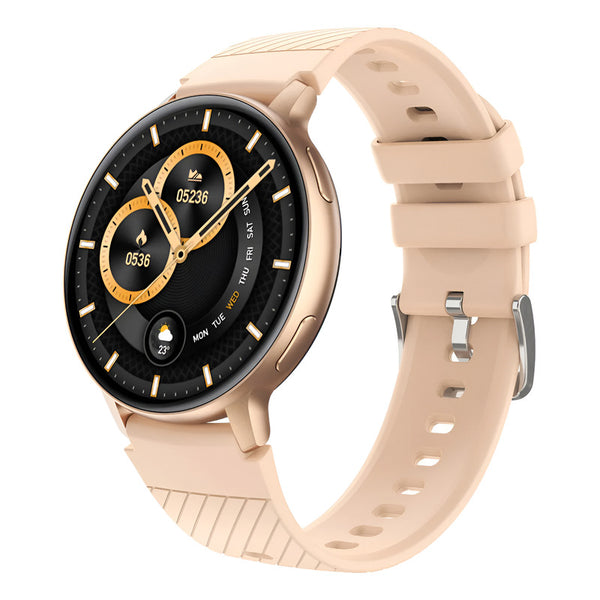 Smartwatch Deportivo S53 Amoled, Gps, Ritmo Cardíaco, Oxígen Dorado Oscuro Milanés Rosa Claro Beige