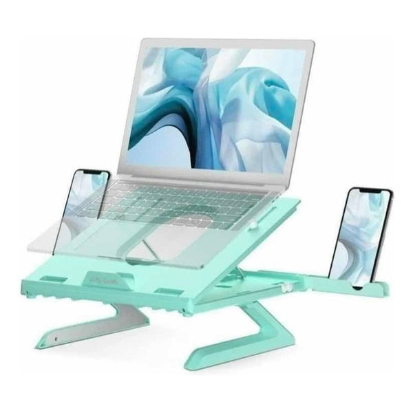 Elevador Notebook Plegable Soporte De Laptop Color Verde Claro
