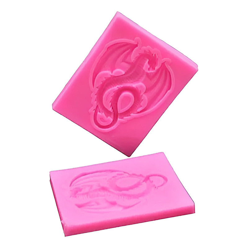 Molde De Silicona Con Forma De Dragón Volador Animal Fie Rosa