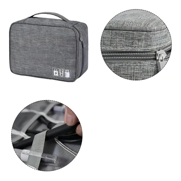 Bolso Organizador De Cables Usb Accesorios Viajero Azul