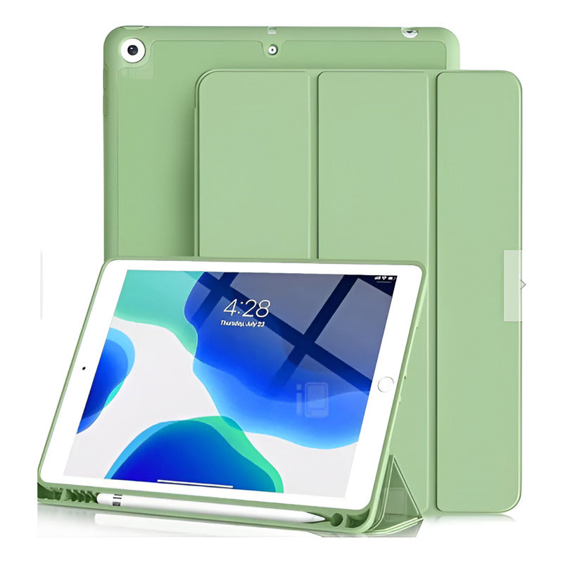 Funda Para iPad 9.7 (5ta Y 6ta Gen) Con Ranura Pencil Verde Claro