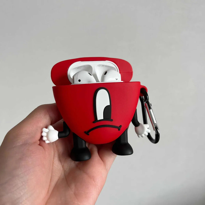 Funda Para Auriculares Bad Bunny Para AirPods Pro 2 Rojo