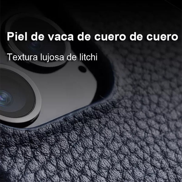 Funda De Cuero Genuino Para iPhone 15 Plus