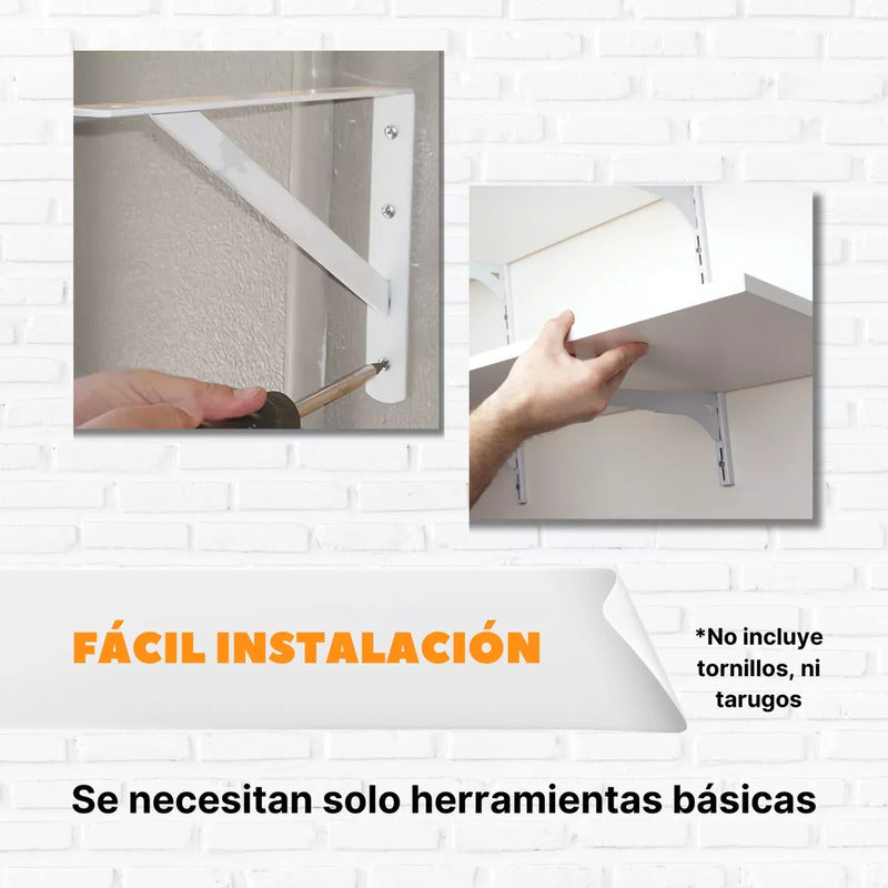 Escuadra Estante Truper Reforzada Blanca 8  X 12  Mer-12b