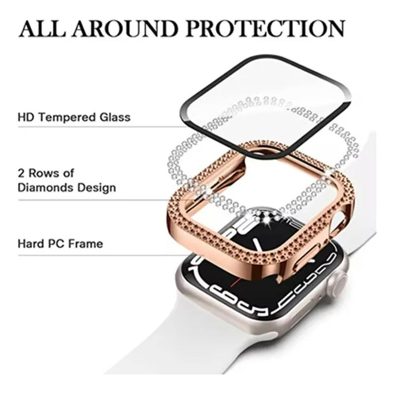 Funda Con Protector Para Apple Watch 8 7 6 5 4 3 2 1 Se 44mm