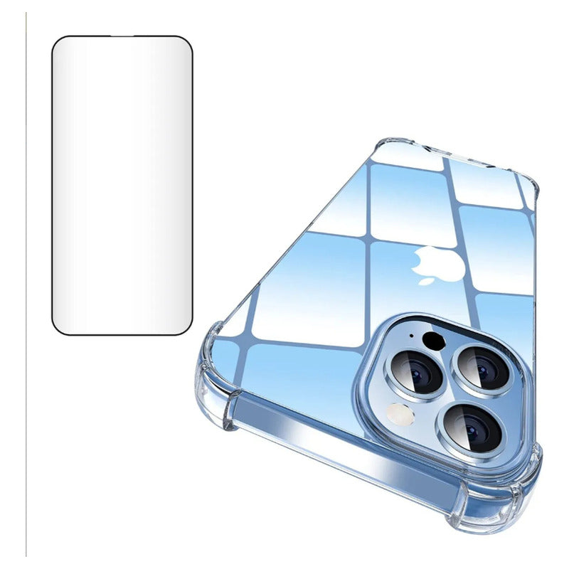 Carcasa Para iPhone + Lamina Protectora Transparente 12 Pro