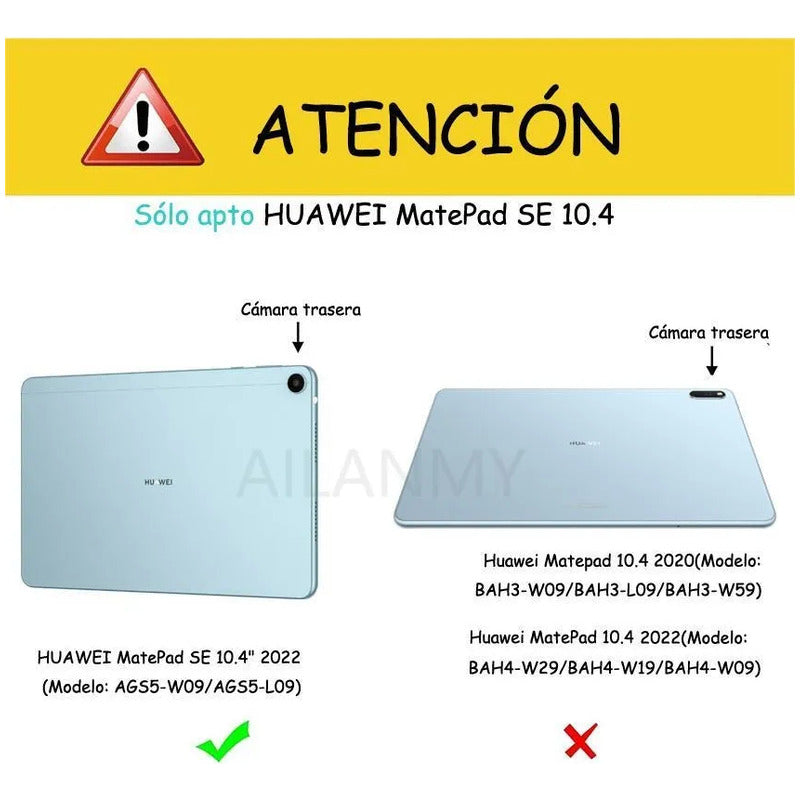 Funda Con Teclado Para Huawei Matepad Se 10.4 Ags5-w09/l09 Negro
