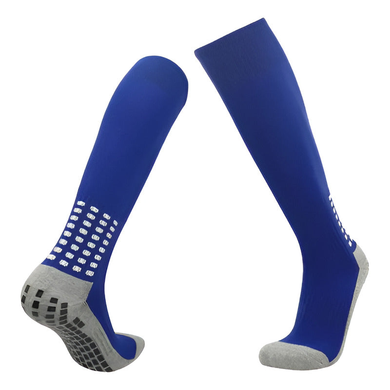 Medias Deportiva Antideslizante Larga Espesar 2pares Negro/azul
