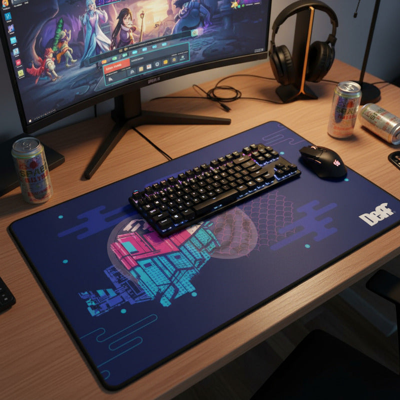 Mouse Pad Gamer Switch Teclado 90x40 Xl Azul Oscuro