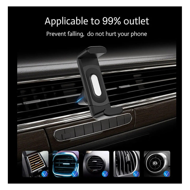 Soporte Porta Celular Auto Para Rejilla Aire Car Holder Negro