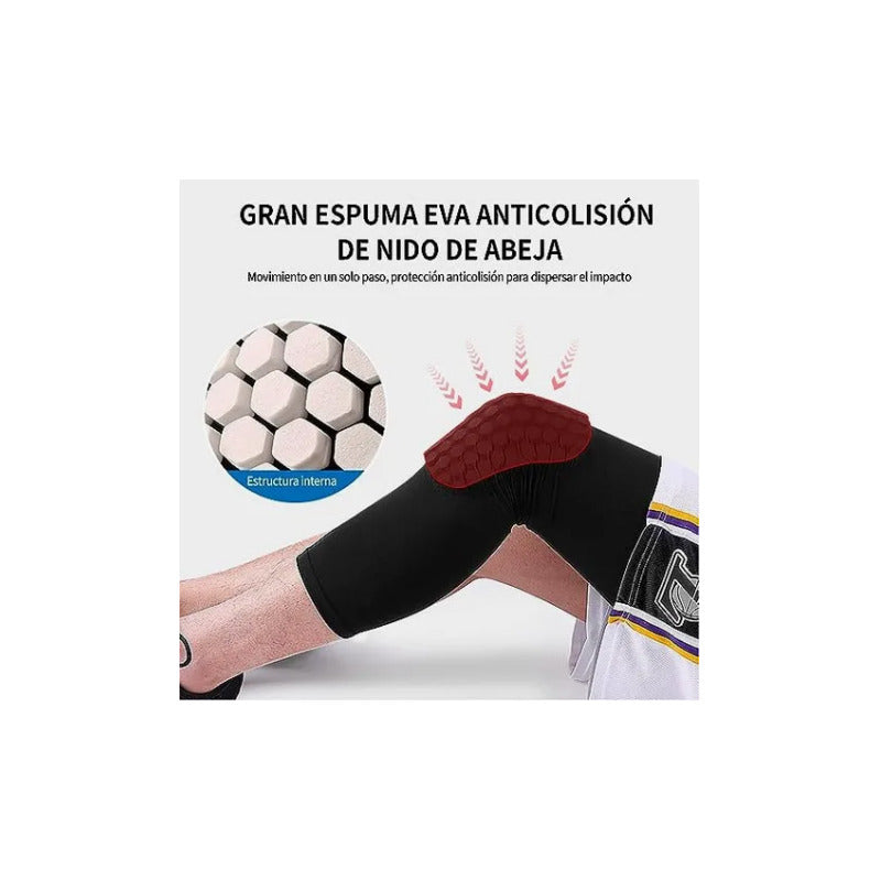 Rodillera Deportiva Basketball Panel De Abeja Resprable 1par Negro M