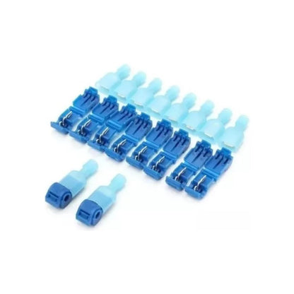 Conectores Eléctricos Tipo T - Empalme Rápido - 10 Set Azul