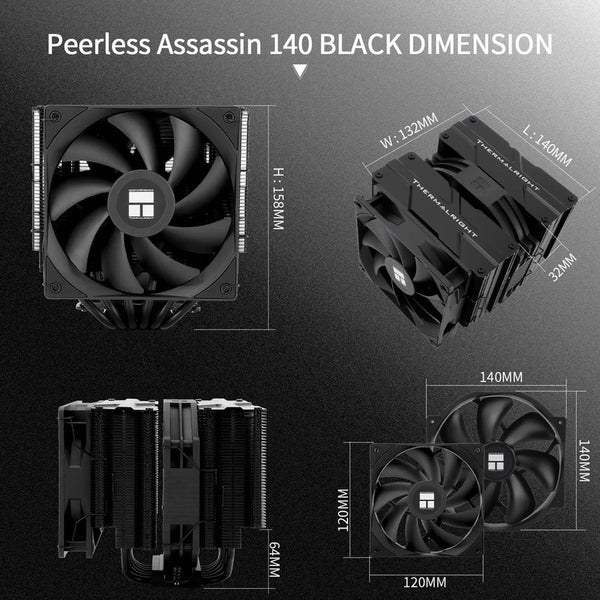 Cooler Cpu Termalright Peerless Assassin 140 Black Negro