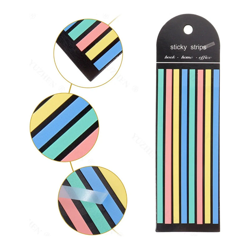 Pack 4 Strips Notas Adhesivas Transparentes Texto Variado