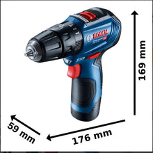 Cargar imagen en el visor de la galería, Taladro Percutor Bosch Gsb 120-li 12v + 2 Baterías Azul Petróleo 02
